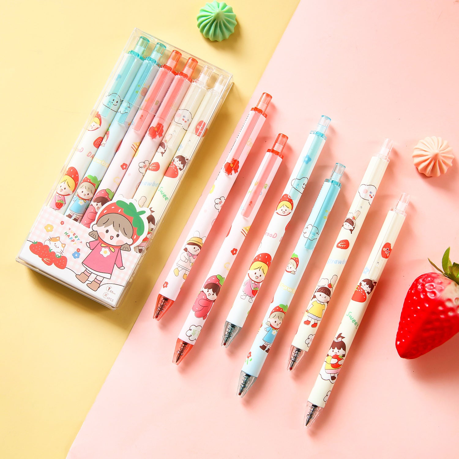 'Strawberry Girl' Gel Pens