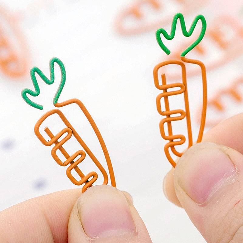Carrot-Shaped Metal Paper Clip - Set of 5